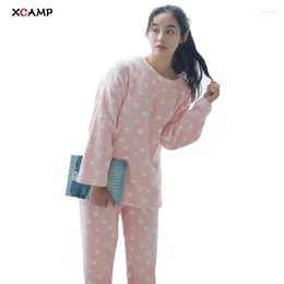 Thuiskleding Xcamp Pyjama's stelt zoete nachthemd vrouwen herfst en winter voor schattige liefde thuiskleding