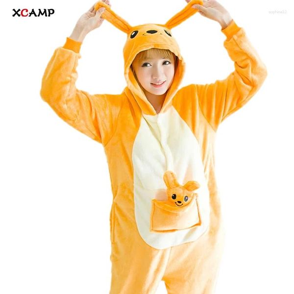 Ropa para el hogar Xcamp Sleepwear para mujeres Pajamas de invierno Caballero Animal de una pieza