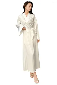 Thuiskleding Yaomei Damesbadjas Kledingjurk Kimono Satijn zijdeachtige lang bad gewaad Bridesmeisje bruiloft HUIDECOAT Nachtwear Pyjama's voor spa