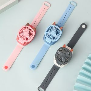 Mini reloj de refrigeración para el hogar Ventilador de mano Ventiladores desmontables giratorios Estudiante Recargable USB Muñeca Verano al aire libre Interior Viajar BH4758 TQQ