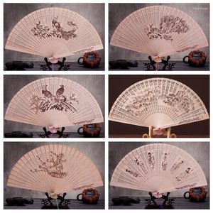 Home Decor 1pc vintage holle vouwtan wierook hout Chinees patroon dans hand decoratieve ambachtelijke snijwerk ornamenten