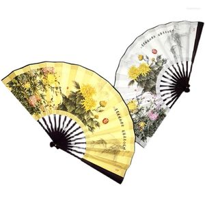 Home Decor 2022 Nieuwste patroon grote zijde vouwen fan dans kostuum prop hoogwaardige bamboe bone Chinese handventilatoren cadeau