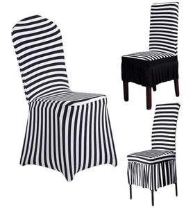 Couverture de chaise de décoration intérieure Décoration de mariage Stripe Polyester Spandex Dining Chair Covers for Wedding Party Cover264Q3299910