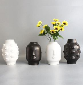 Vase en céramique créatif pour fleurs, décoration de maison, Design de lèvres de visage humain, décor de salon, Pots de plantes, pièce décorative, esthétique 4985224