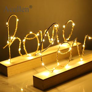 Décoration d'intérieur Figurines Ornements Lampe LED Lumière Lettres d'amour Salon Chambre Disposition Décoration Cadeau d'anniversaire de la Saint-Valentin T200703