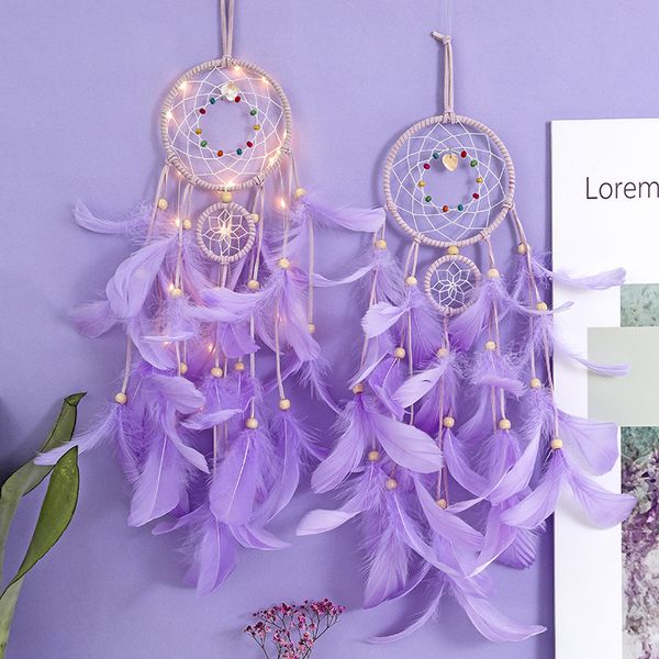 Décor à la maison fille coeur mignon doux soeur blanc plume rêve Net chambre décoration tir accessoires pendentif