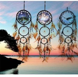 Home Decor Handmade Dream Catcher Style Woven Wall Hanging Decoratie Wit Dreamcatcher Wedding Party Car Wolf Patroon ornament1949768