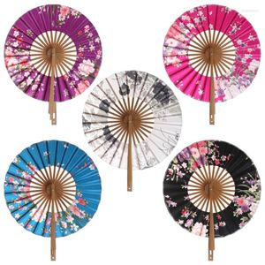 Home Decor Japans Sakura Flower Pocket Vouw Hand Fan Round Circle Party Cadeau