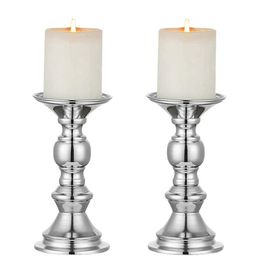 Candelero de metal para decoración del hogar, candelabros derechos para centros de mesa de boda