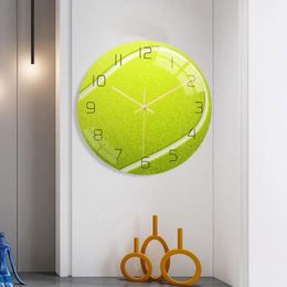 Horloge murale à Quartz muette, décoration de maison, Surface en plexiglas acrylique, plaque de balle de Tennis de Sport, ventilateur de salon 318g