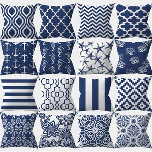 Décor à la maison canapé coussins bleu marine Mandala géométrique oreiller housse de coussin décor oreiller