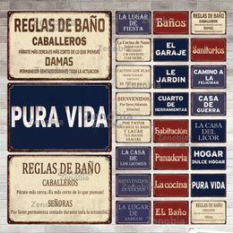 Decoración del hogar signo español vintage eslogan metal barra bar pub club hogarena bano hombre arte de pared de la cueva pintura de hierro placa decorativa 30x20cm W01