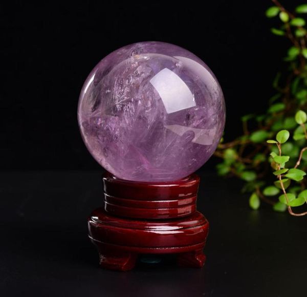 Décoration de maison 4050 mm Natural Rock Quartz Amethyst Stone Crystal Ball Crystal Sphère Guérison Business Gift4315718