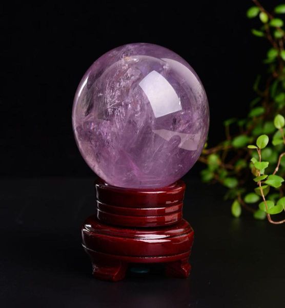 Decoración del hogar 4050 mm de cuarzo de roca natural Amethyst Stone Crystal Ball Crystal Sphere Healing Business Gift3765880