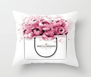 Decoración del hogar 4,5 * 45 CM Funda de almohada Flores pintadas a mano Cámara de perfume Funda de cojín de silla súper suave para sofá Funda de almohada 1441154