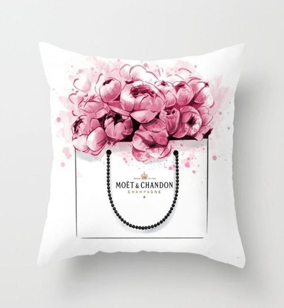 Decoración del hogar 4,5 * 45 CM Funda de almohada Flores pintadas a mano Cámara de perfume Funda de cojín de silla súper suave para sofá Funda de almohada 8809955