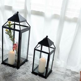 Home Decoratie kandelaars metalen windbrekerlamp Geurende kaarsen draagbare bruiloftdecoraties