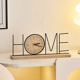 Accesorios de escritorio para decoración del hogar, adornos de reloj estéticos, decoración moderna para sala de estar, figuritas de escritorio para regalo Interior 240106
