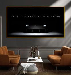 Décoration de décoration de maison citation affiche motivationnelle hd voiture inspiration imprimer image mur art nordique style toile peinture décor9811257