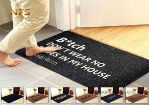 Home Decorative Front Door Mat Entrée Paillance 40x60cm Polyester noir brun tpr Rubber sans glissement tapis de tapis de sol de bienvenue 212266280