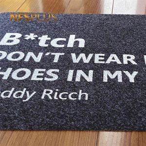 Home Decorative Front Door Mat Entrance Entrance DOORMAT 40x60cm Polyester noir brun tpr Rubber non glisser le tapis de plancher Bienvenue S 2203152512