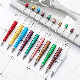 Home Diy Toevoegen kralen Ballpoint Pens Student Beadable Plastic Ballpoints Bead Ball Pen Promotionele kerstcadeaus Creative ZC1177