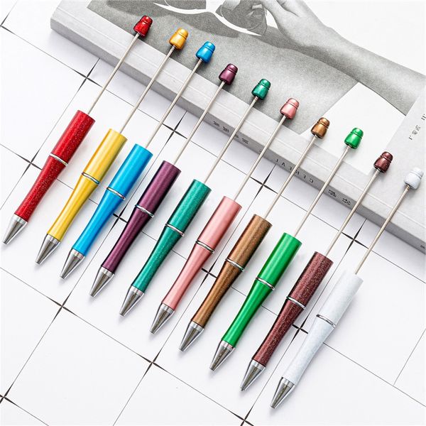 Accueil bricolage ajouter des perles stylos à bille étudiant perles en plastique billes perle stylo à bille cadeaux de noël promotionnels créatifs ZC1177