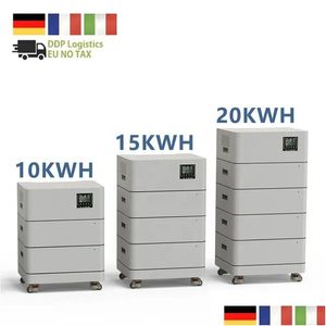 Systèmes de stockage d'énergie domestique 48 V empilables 5 kWh 10 kWh 20 kWh 50 kWh Lifepo4 100 Ah 200 Ah 300 Ah Système solaire résidentiel Lithium Fer Phosp Otpqz