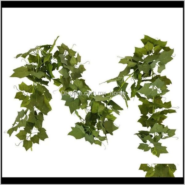 Home Festive Supplies Flowers Couronnes Gardenartificial Gourd Vine Leaf, toile de mariage décor mural en arc, fausse plante suspendue Ivy for Table