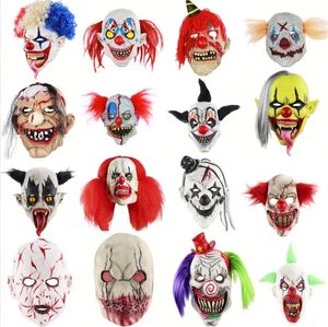 Home Funny clown full face mask dancosplay latex feest helm kappen kostuums rekwisieten Halloween terreur masker feestelijke mannen vrouwen kinderen enge maskers 13 ontwerpvoorraad