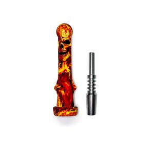 Home Garden 10pcs/Lot Oil Pipes Unieke vorm Afdrukken Siliconen Hand met Nectar Collector Tabak Rookpijp droog kruid