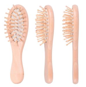 Brosse à cheveux démêlante en bois, poils de bambou, ovale, humide ou sec, 16x4,5x3cm, pour femmes et hommes, SN389