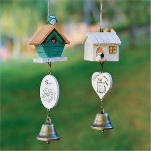 Accueil Garden ornements Bird House Cage Home Ornement Wind Chimes Baby Children Gift Pastoral Hanging Home Decoration 240515