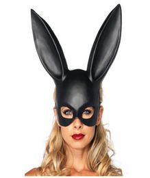 Huis Tuin Vrouwen Meisje Party Konijnenoren Masker Zwart Wit Cosplay Kostuum Leuke Grappige Halloween Masker XB13105203