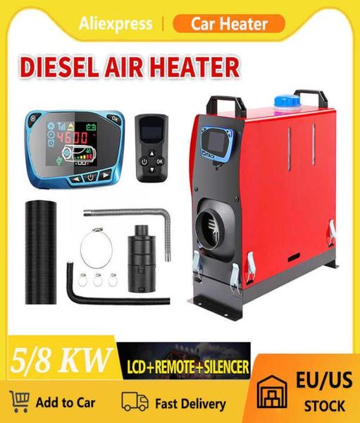 Chauffage domestique 5KW 8KW 12V Air Diesel un trou moniteur LCD planaire tout en carburant Parking pour camping-car camions bateaux Bus W2210253120884