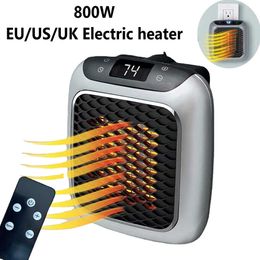 Draagbare elektrische verwarming van 800 W, plug-in in de muur, ventilatorkachel voor thuis, met afstandsbediening, mini-huishoudelijke radiatorwarmer voor kantoorruimte HKD230904