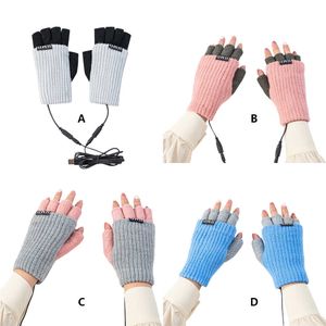 Calentadores para el hogar Tela Guantes sin dedos Invierno Suave Portátil A prueba de viento Calentamiento rápido Desmontable Interior Mitones Mano Protector Rosa Y2209