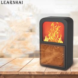 Chauffages domestiques LEARNHAI cadeau de noël 400W Mini électrique 3D flamme chauffage poêle radiateur plus chaud ménage pièce chauffage ventilateur Machine pour l'hiver HKD230904