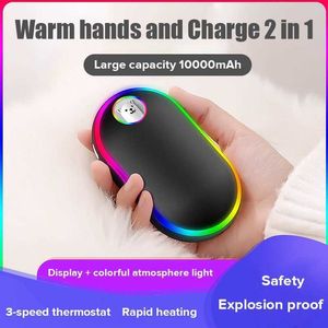 Home Kachels Winter Mini Handwarmer Verwarmingsmatras 4 in 1 USB Oplaadbare Handwarmer Mini Pocket Elektrische Kachel Warm 10000mAh HKD230904