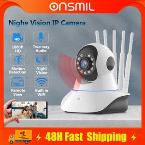 Caméra IP domestique caméra de Protection de sécurité 1080p HD caméras de Surveillance WiFi intérieures IR Vision nocturne moniteur bébé Webcam vidéo HKD230825 HKD230828 HKD230828