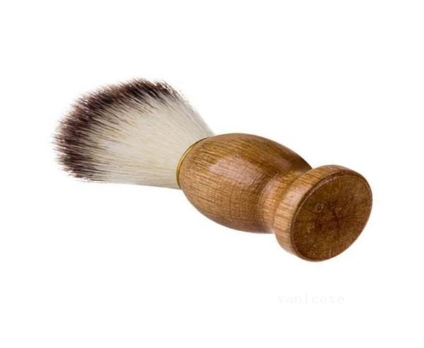 Inicio Hombres Afeitado Barba Cepillo Tejón Afeitado de pelo Mango de madera Aparato de limpieza facial Pro Salon Tool Cepillos de afeitar de seguridad T2I53107494240