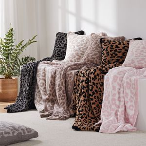 HOME Microfelpa Manta de Leopardo Ultra Suave Cálida Reversible Patrón de Leopardo Manta para Sofá Cama Sofá