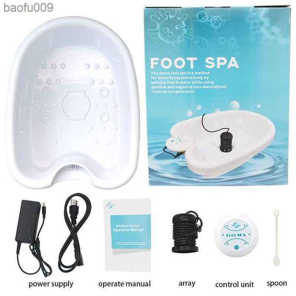 Home Mini Detox Foot Spa Máquina de baño Dispositivo de limpieza de iones celulares Ionic Detox Foot Bath Basin Array Aqua Spa Relax Masajeador L230520