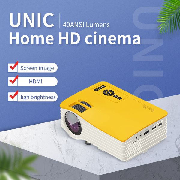 Home Movie HD Projector UC38D-H Wire Mirroring Projector para iOS Android Phone Video Kids Online Class Outdoor Cinema Beamer Game Projetors