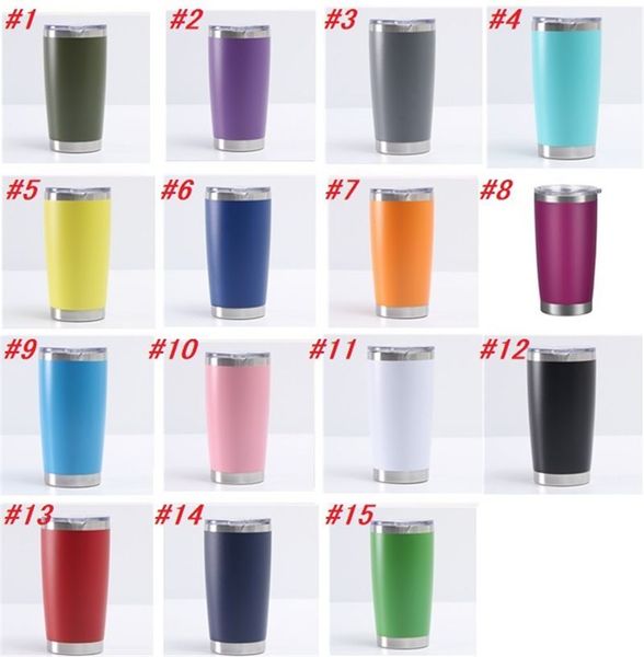 Accueil tasses 20oz tasses à café colorées tasse de voiture en acier inoxydable grande capacité double couche tasses de sport tasse de voyage avec couvercle RRC478