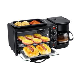 Accueil Multifonctionnel trois en un petit-déjeuner machine ménage four électrique grille-pain poêle mini four petit-déjeuner Machine 220V212J