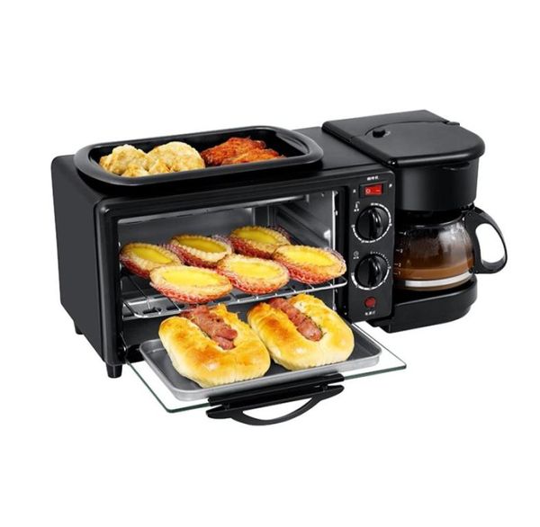 Hogar Multifuncional tres en uno máquina de desayuno horno eléctrico doméstico tostadora sartén mini horno Máquina de desayuno 220V1757147