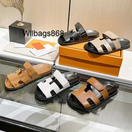 Home Oran Designer Chypre Sandalen Echt lederen pantoffels Slippers Suede Real Naturel Cuir met sandalen L