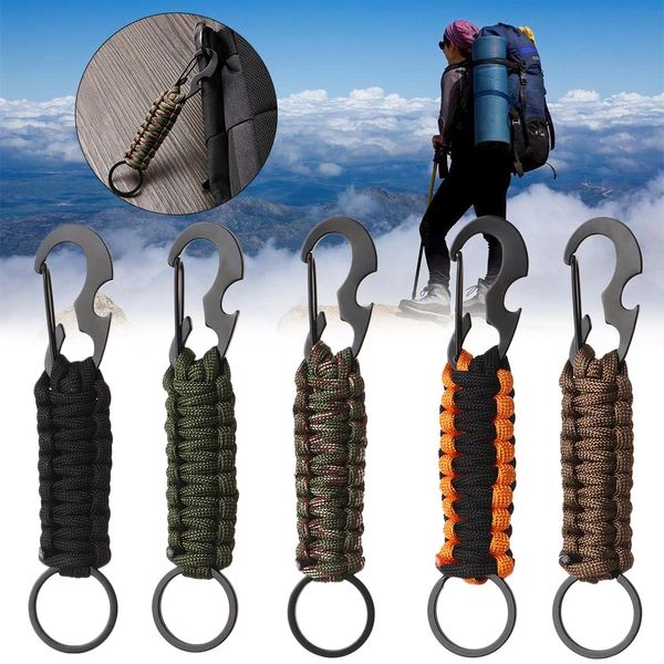 Accueil extérieur porte-clés porte-clés pendentif Camping paracorde corde Camping Kit de survie noeud d'urgence décapsuleur porte-clés