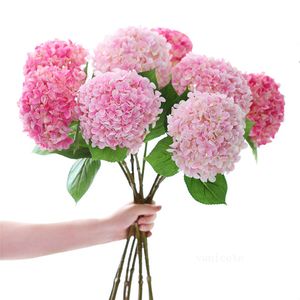 Home Party Decoratieve bloemen Kunstmatige Hydrangea Bloem 67 cm Fake Silk Single Real Touch Hydrangeas voor bruiloft centerpieces LT440